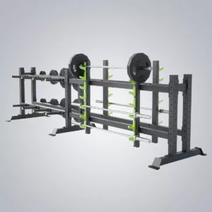 DHZ Fitness | Freeweights & Gym Supply, E6230, Crosstraining Disk & Bar Rack